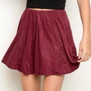 Brandy Melville Maroon Skater Skirt